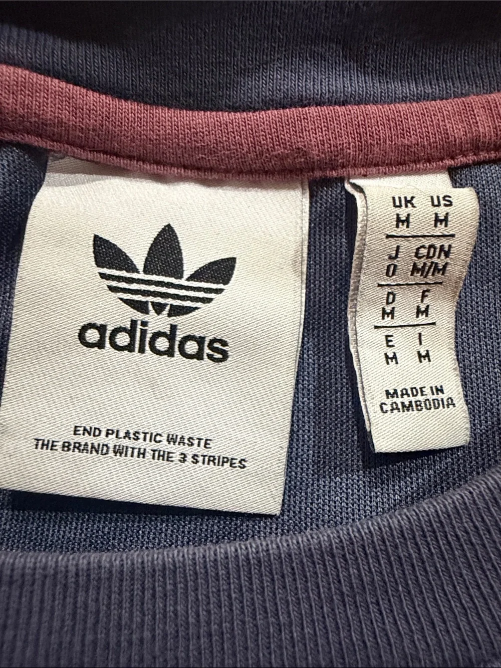 adidas Men’s adidas Adicolor Colorblock Shadow Tee Navy Burgundy Collegiate M